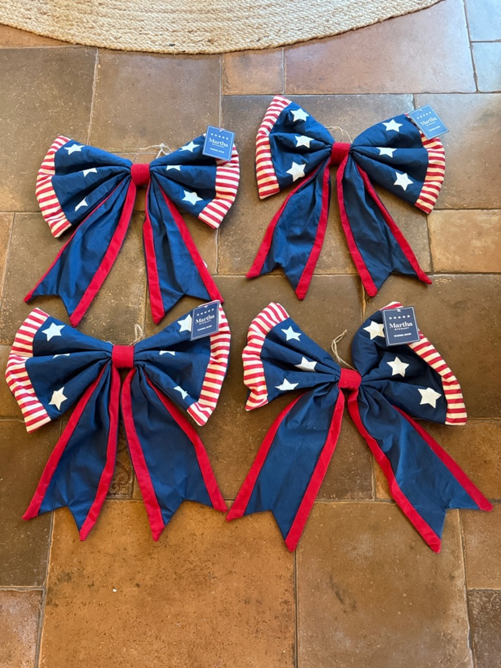 Martha Stewart 4th of July Bows  Porch Home Decor Door hanger Party Lot of 4